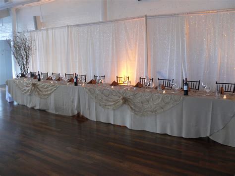 Head Table All White Backdrop At Loft 310 From United Party And Events Head Table Wedding