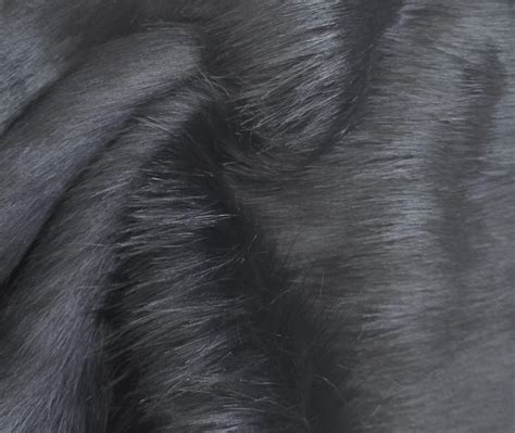 Super Luxury Faux Fur Fabric Material Charcoal Crs Fur Fabrics