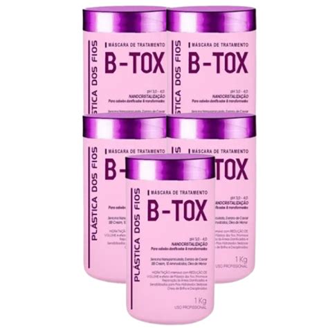 Kit 5 Botox Plastica Dos Fios Selagem Termica Progressiva 1kg Shopee