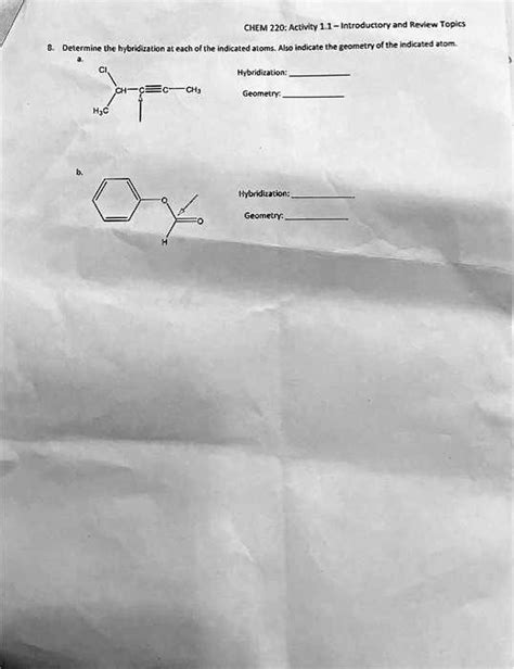 SOLVED: Texts: Determine the hybridization at each of the indicated atoms. Also indicate the ...