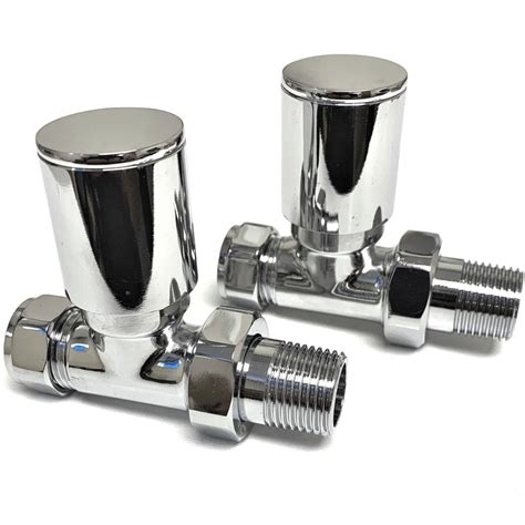 Mm Modern Straight Towel Rail Radiator Valves Chrome Pair