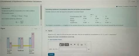 Solved Part B Based On A Kc Value Of And The Given Chegg