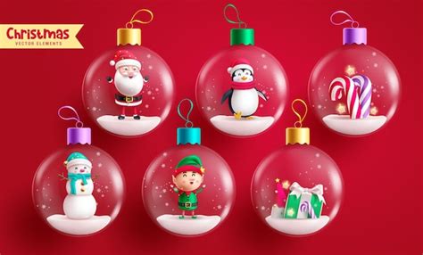 Premium Vector Christmas Crystal Ball Vector Set Design Christmas