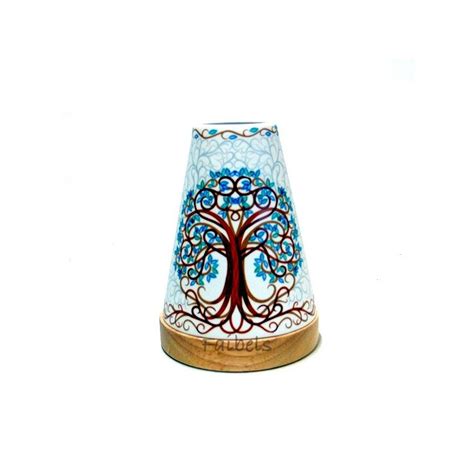 Glowing Candle Holder Vintage Style Puri Lebensbaum Blau