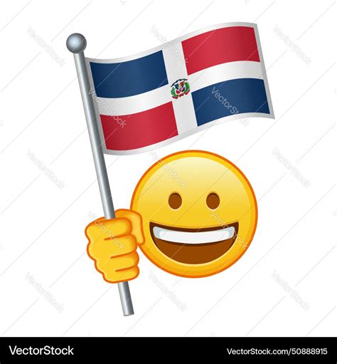 Emoji with dominican republic flag large size Vector Image