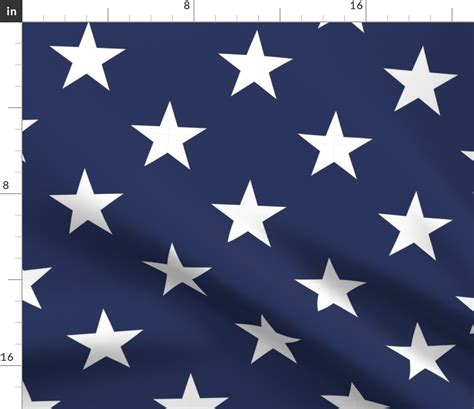 USA flag white stars on blue background Fabric | Spoonflower