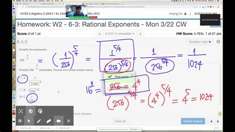 Algebra 2 6 4 Rational Exponents Youtube