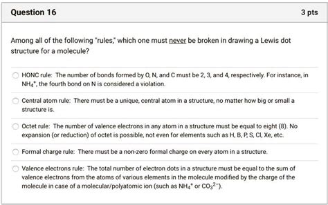 Solved Question Pts Among All Of The Following Rules Which One