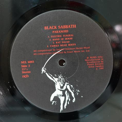 Black Sabbath Paranoid Lp Sweden Nems Vinyl Tamka