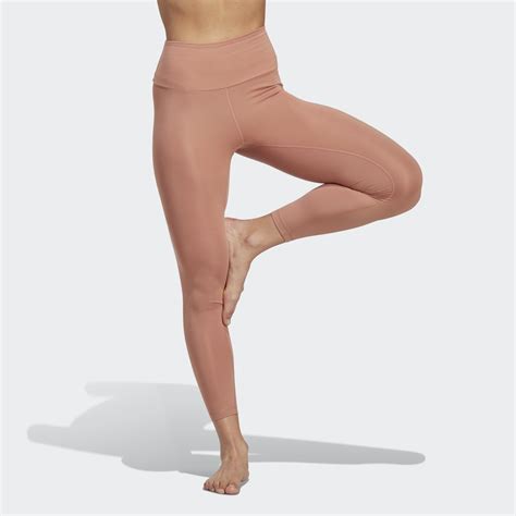 Adidas Yoga Essentials High Waisted Leggings Brown Adidas UAE