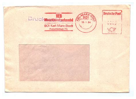 Drucksache VEB Maschinenbauhandel 1984 Karl Marx Stadt DDR 16155