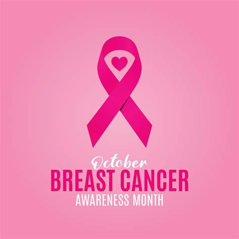 Breast Cancer Awareness Month Vector Illustration Pink Gradient Ribbon