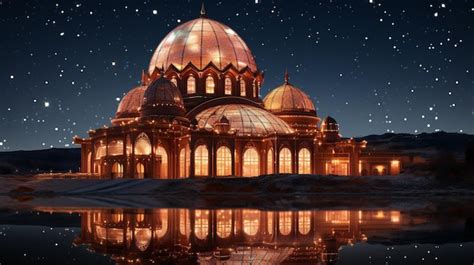 Premium AI Image | islamic night and silhouette mosque HD 8K wallpaper ...