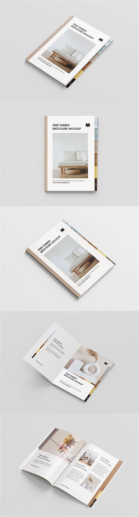 Free Tabbed Brochure Mockup Mockuptree