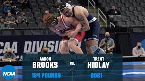 Penn State's Aaron Brooks vs NC State's Trent Hidlay (184 pounds ...