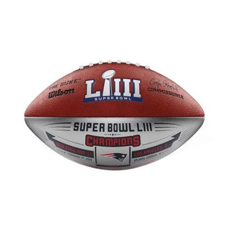 Patriots Super Bowl 53 Champions Commemorative Metallic Silver Football ...