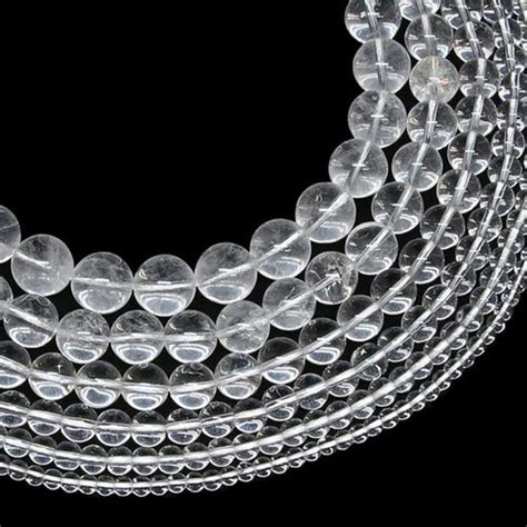 Clear Quartz Beads Round Natural Gemstone Loose Beads Sold Etsy