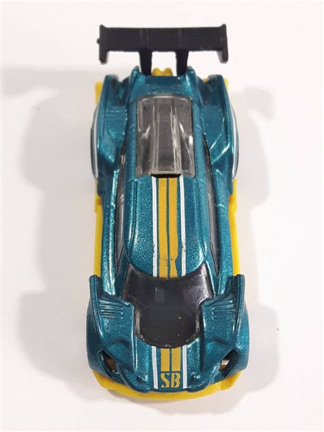 2015 Hot Wheels Hw Race World Race Super Blitzen Aqua Green Blue Die Treasure Valley