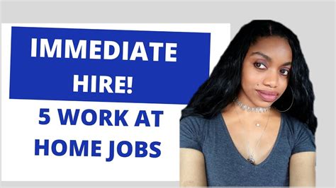 5 Immediate Hire Work From Home Jobs To Start With Pays Up To 25