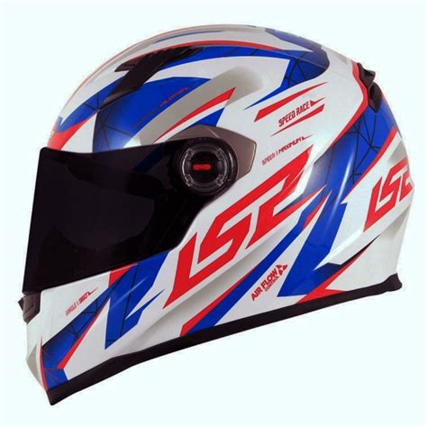 Capacete Ls Ff Draze White Blue Red Shopee Brasil