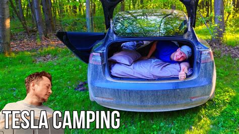 Camping In The Tesla Model 3 Camp Mode Is The 3 Big Enough