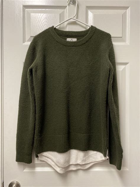 Unif X Urban Outfitters Women S Green Sweater Waffle Layered Large L Ebay