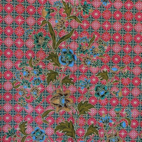 Pink Flowers Pure Cotton Traditional Indonesian Batik Etsy Pink