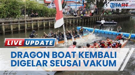 Gelar Lomba Dayung Sampan Dragon Boat Di Perairan Kuala Sempang Kepri