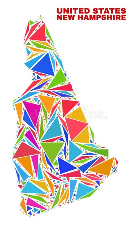 Mappa Dello Stato Di New Hampshire Mosaico Dei Triangoli Di Colore