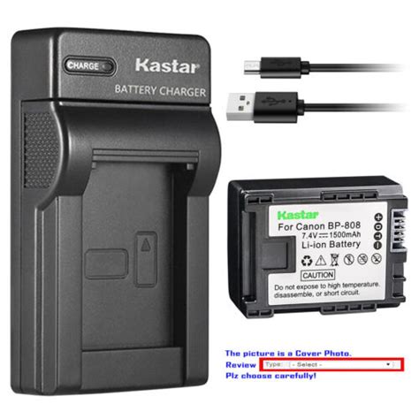 Kastar Battery Slim Charger For Canon BP 808 CG 800 Canon FS100