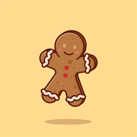 Premium Vector Christmas Gingerbread Man Cartoon Vector Illustration