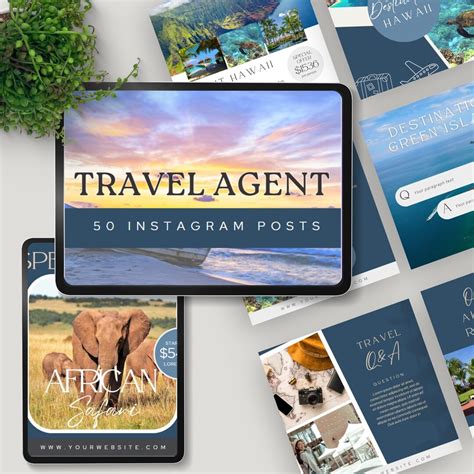 Travel Agent Instagram Template Posts Canva Social Media Manager Travel