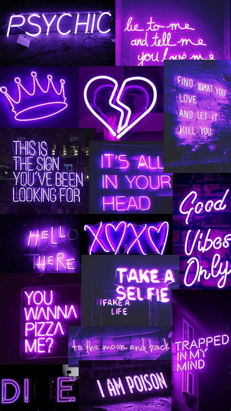 Download Black And Purple Aesthetic Quotes Collage Wallpaper