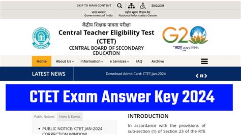 Ctet Exam Answer Key Release Date Check Direct Link Rkexam In