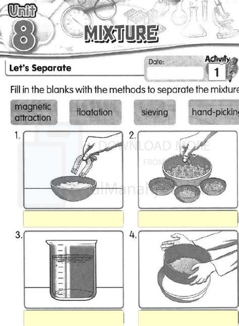 Worksheet About Methods To Separate A Mixture Nd Grade Science