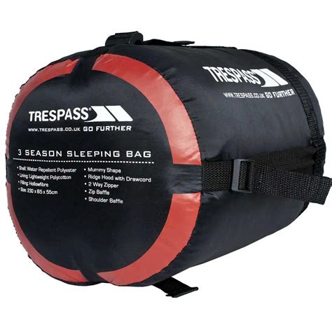 Trespass Doze 3 Season Sleeping Bag Red, Trekkinn