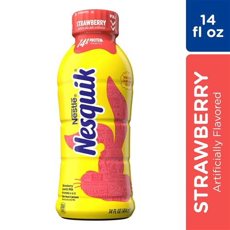 Nesquik Strawberry Flavored Lowfat Milk Ready To Drink 14 Fl Oz