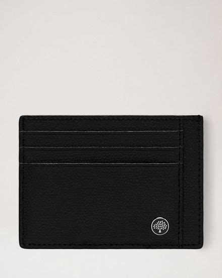 Card Holder With Tree Plaque Black Cross Grain Leather Men Mulberry