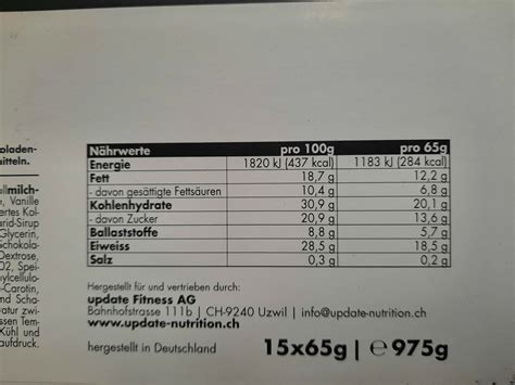 protein bar - update - 65g