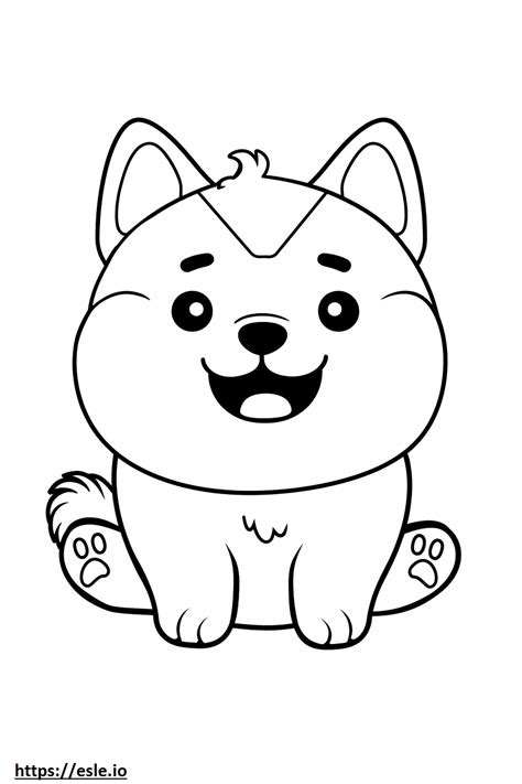 Akita smile emoji coloring page