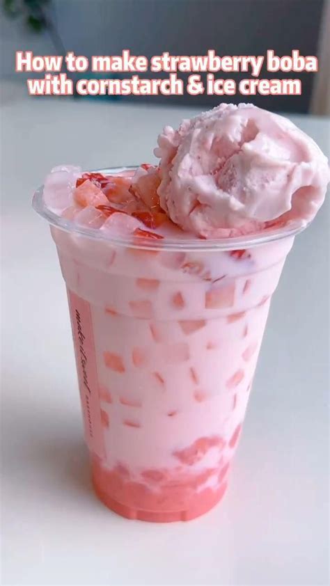 Strawberry Ice Cream Boba Made From Cornstarch Artofit