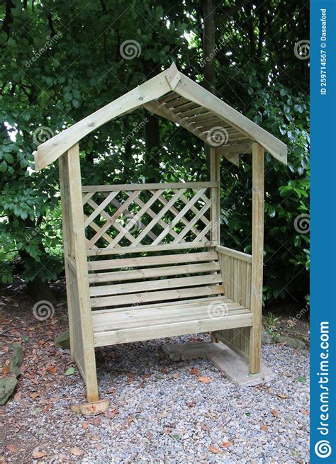 Wooden Garden Bench. stock image. Image of wooden, rural - 259714567