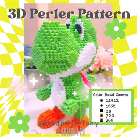 Instant Download 3d Perler Beads Pattern To Build This Cute Green