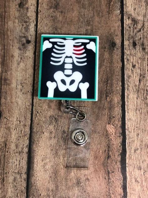 Skeleton X Ray Radiologist Badge Reel Retractable Id Badge Etsy