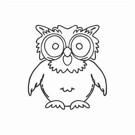 Premium Vector A Drawing Of An Owl With Big Eyes And A White Background