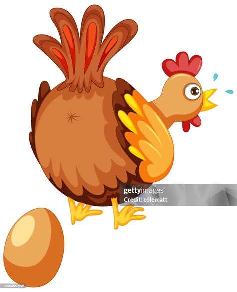 Cute Chicken Laying Eggs High Res Vector Graphic Getty Images