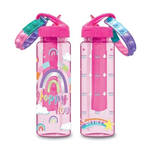 Hot Focus Time Marker Water Bottle With Freezer Tube Rainbow Gift Mania
