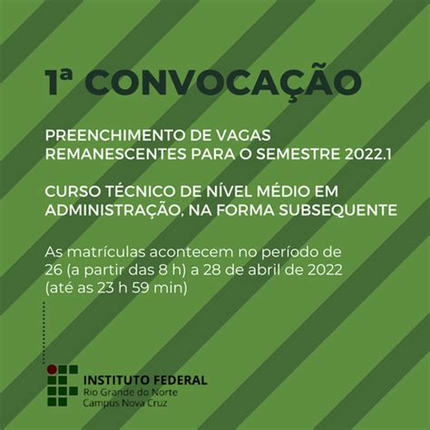 1ª CONVOCAÇÃO DE CANDIDATOS PARA O PREENCHIMENTO DE VAGAS REMANESCENTES