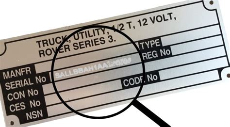 Lightweight Land Rover Chassis Number Decoder The Military Lightweight Club