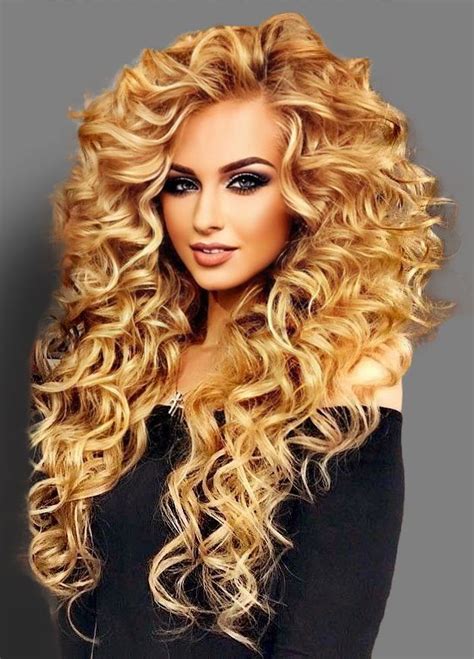 A Woman With Long Curly Blonde Hair